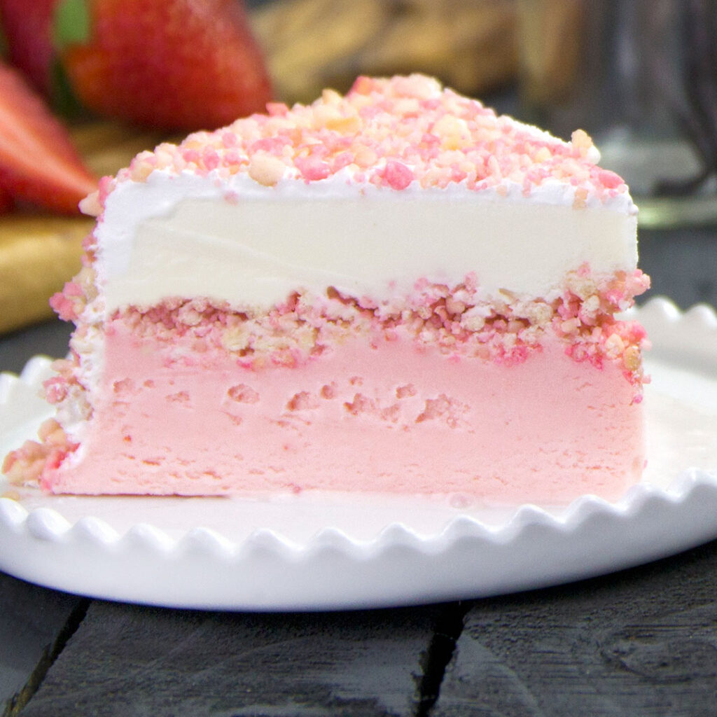 Strawberry Crunch Ice Cream Cake