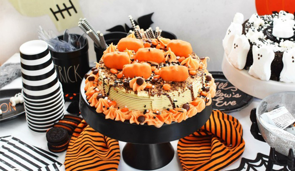 Black Velvet Halloween Cake - In Bloom Bakery