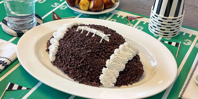 football ice cream cake