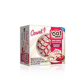 Carvel Oat Milk Strawberry Raspberry Frozen Dessert Cake in package