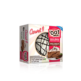 Carvel Oat Milk Double Chocolate Frozen Dessert Cake in package