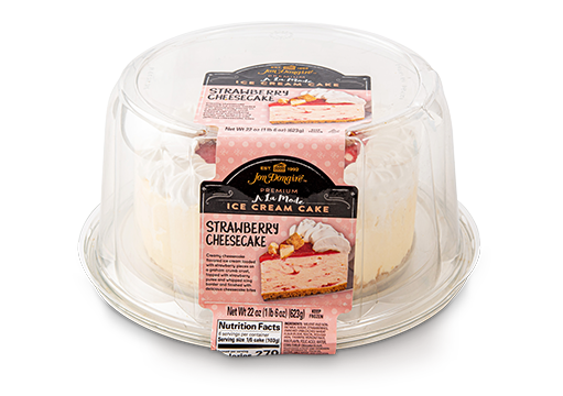 Jon Donaire Strawberry Cheesecake Ice Cream Cake in package