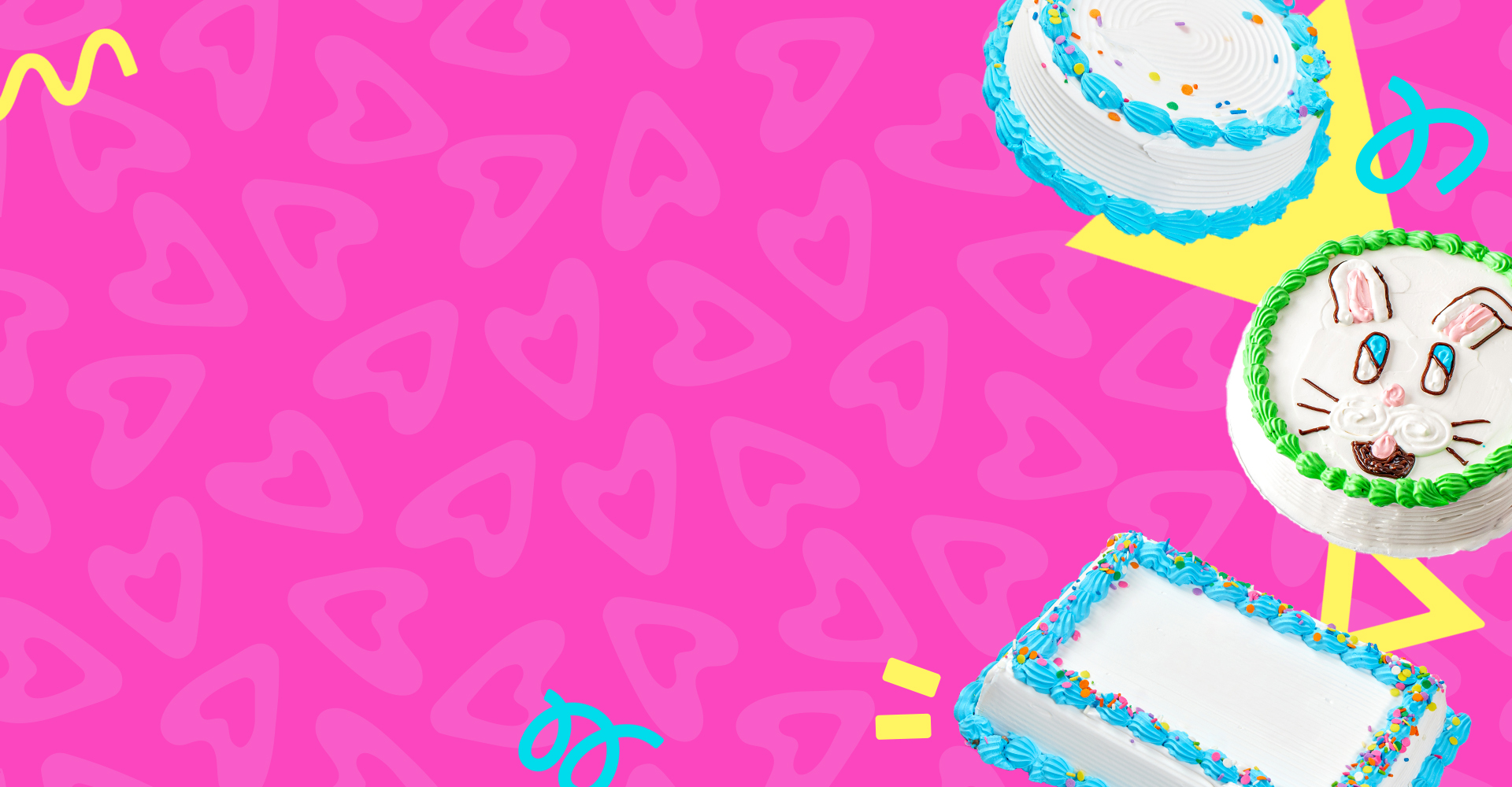 Ice cream cakes decorated for easter