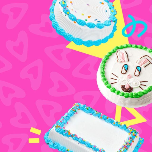 Ice cream cakes decorated for easter