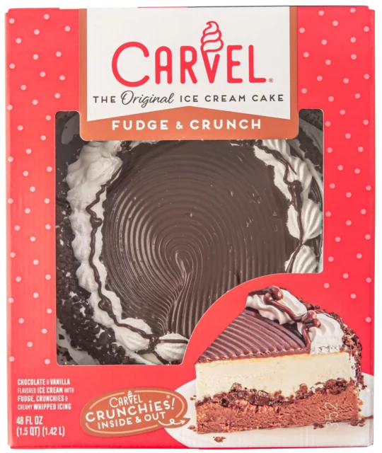 Carvel Fudge & Crunch Ice Cream Cake in Packaging