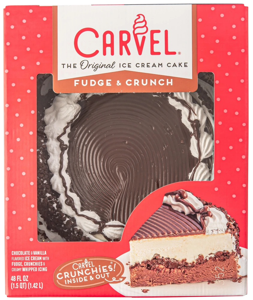 Carvel Fudge & Crunch Ice Cream Cake in Packaging