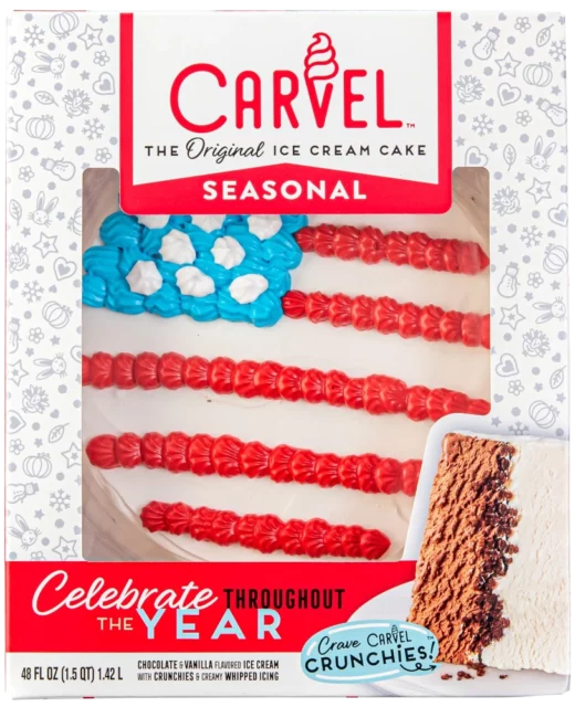 Carvel Patriotic Ice Cream Cake in Packaging