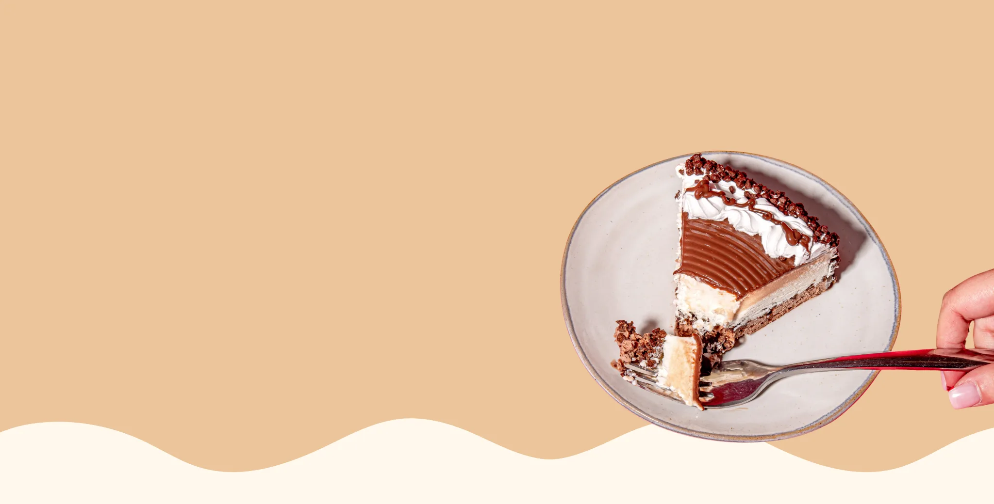 Slice of chocolate ice cream cake